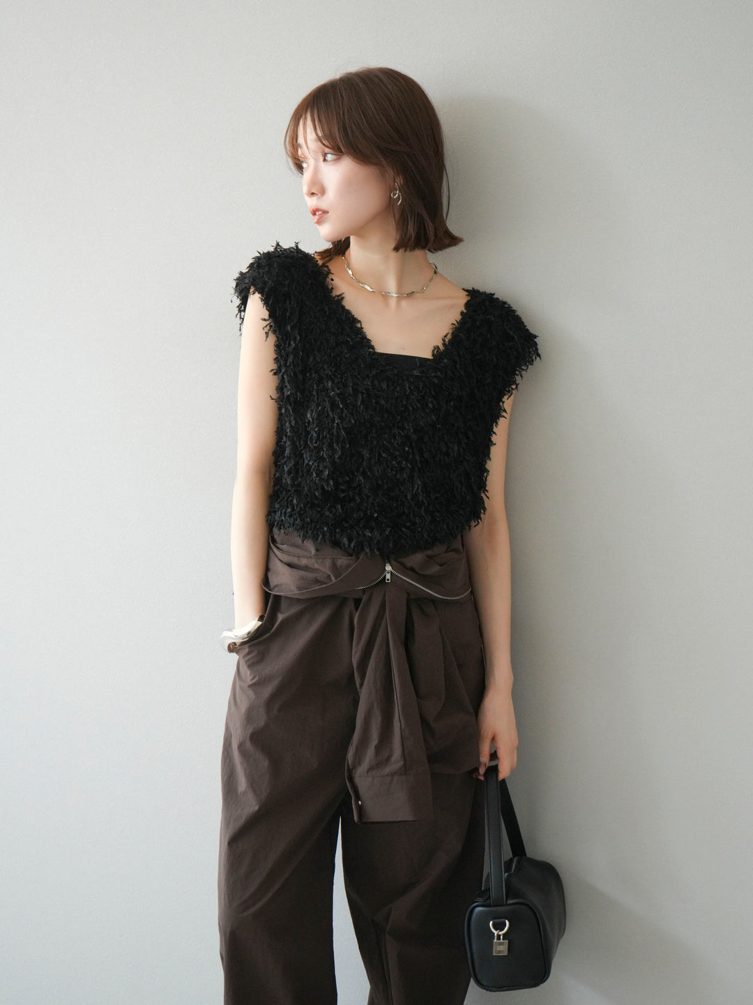 [予約]ナイロンジャンプスーツ/ブラウン