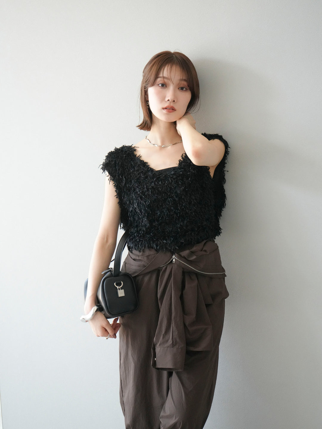 [予約]ナイロンジャンプスーツ/ブラウン