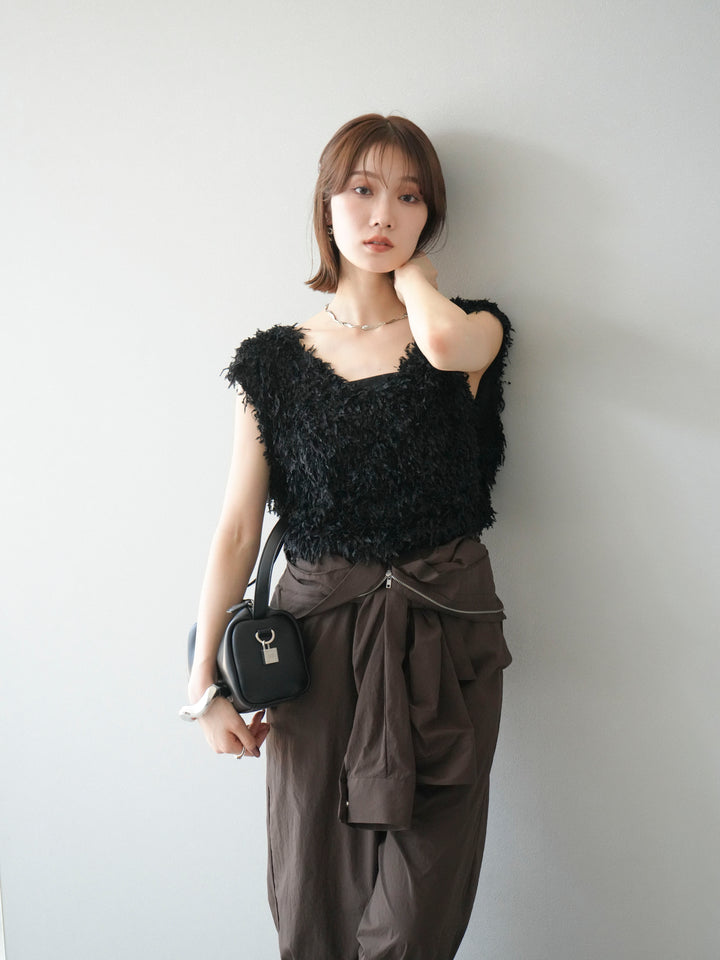 [予約]ナイロンジャンプスーツ/ブラウン