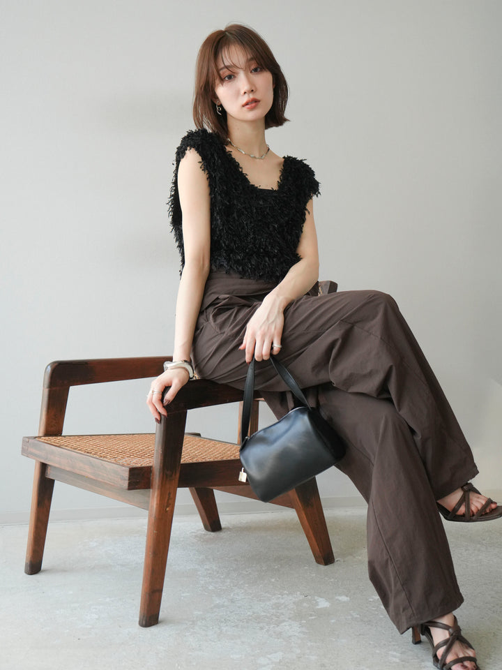 [予約]ナイロンジャンプスーツ/ブラウン