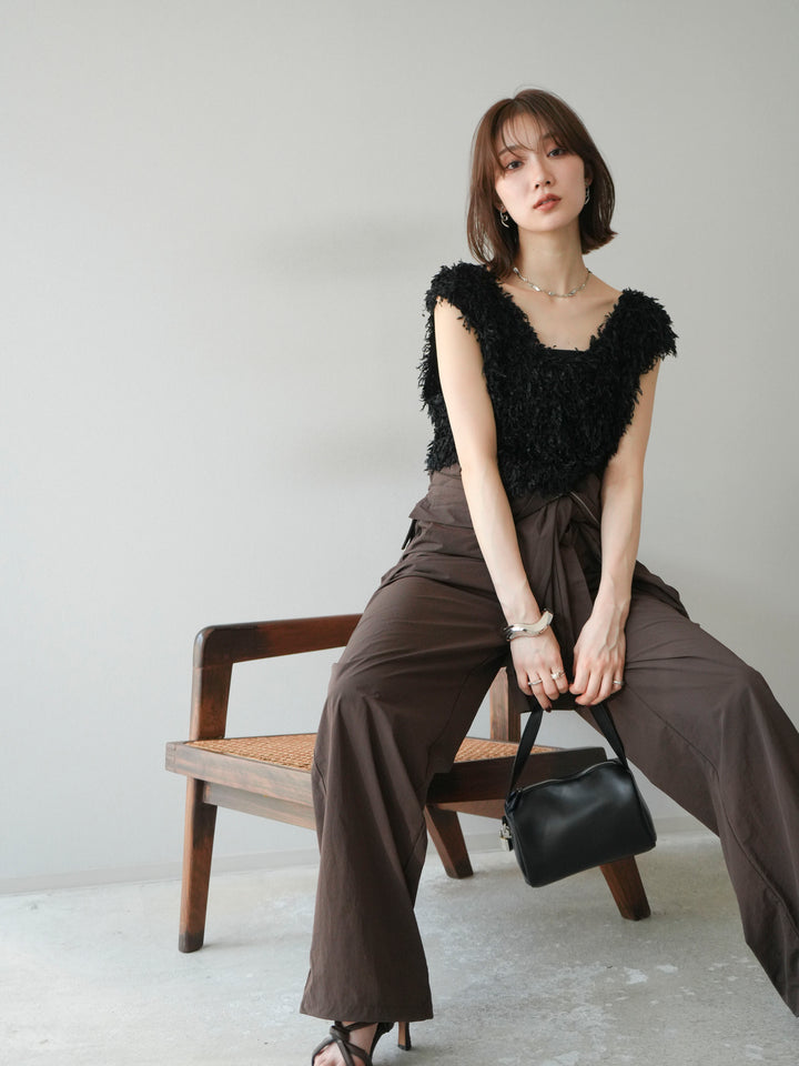 [予約]ナイロンジャンプスーツ/ブラウン