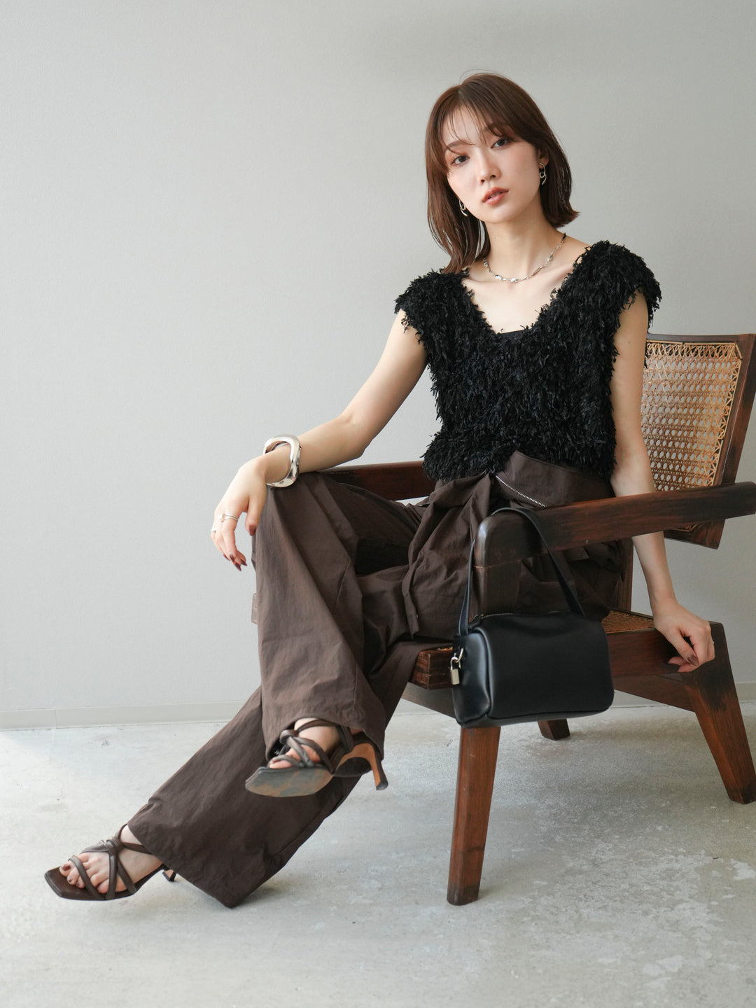 [予約]ナイロンジャンプスーツ/ブラウン