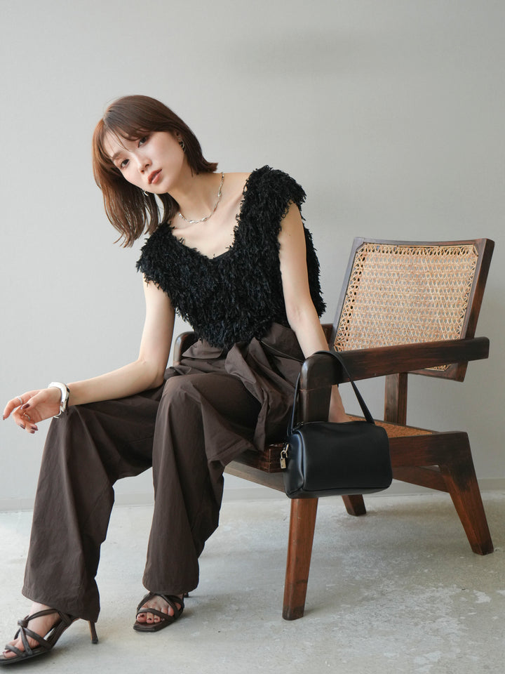 [予約]ナイロンジャンプスーツ/ブラウン