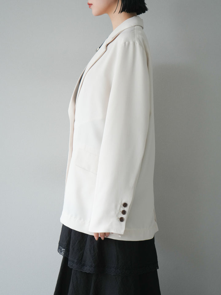 [予約]リネンタッチテーラードジャケット/アイボリー