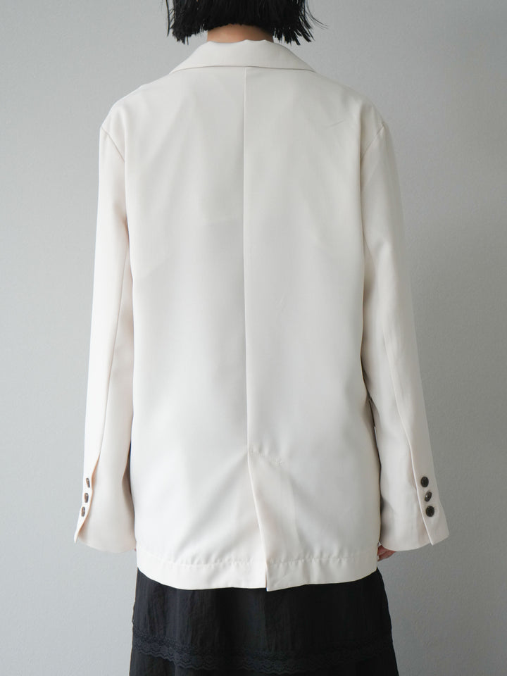 [予約]リネンタッチテーラードジャケット/アイボリー