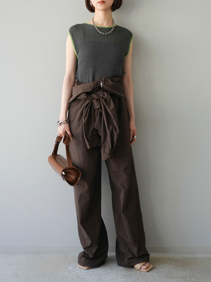 [予約]ナイロンジャンプスーツ/ブラウン