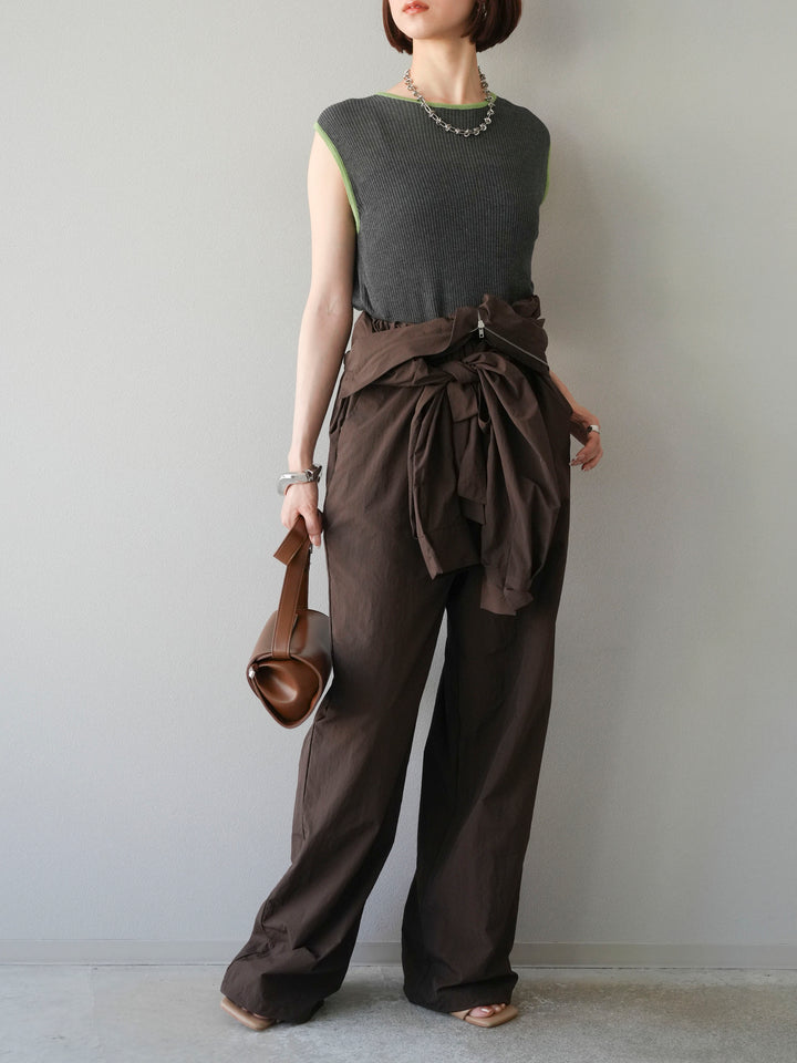 [予約]ナイロンジャンプスーツ/ブラウン