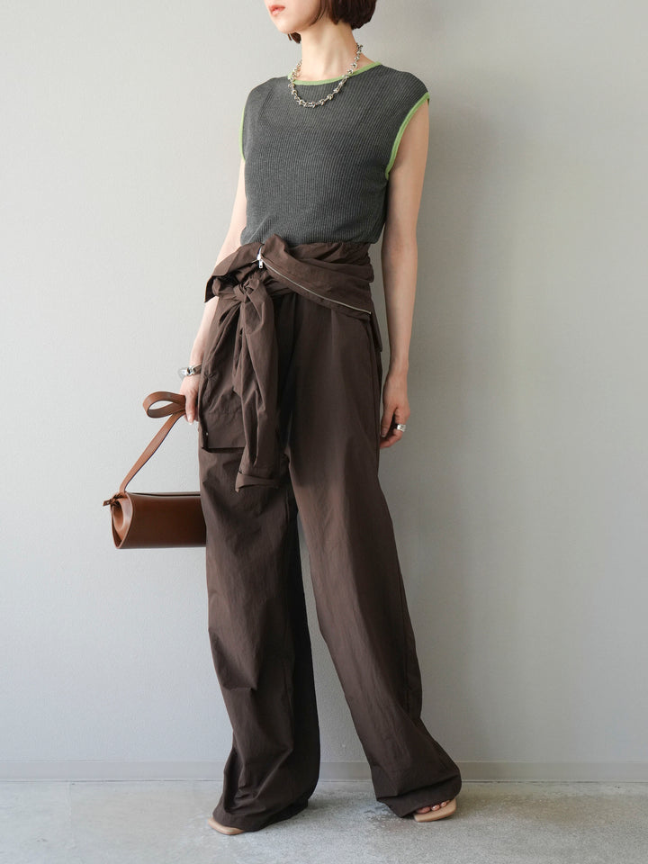 [予約]ナイロンジャンプスーツ/ブラウン