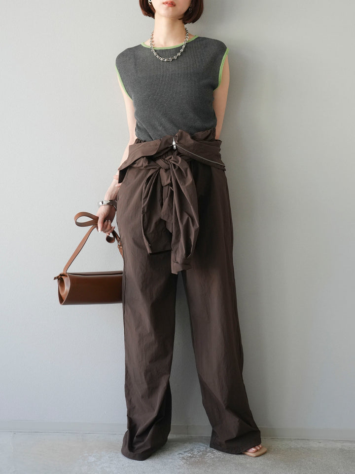 [予約]ナイロンジャンプスーツ/ブラウン