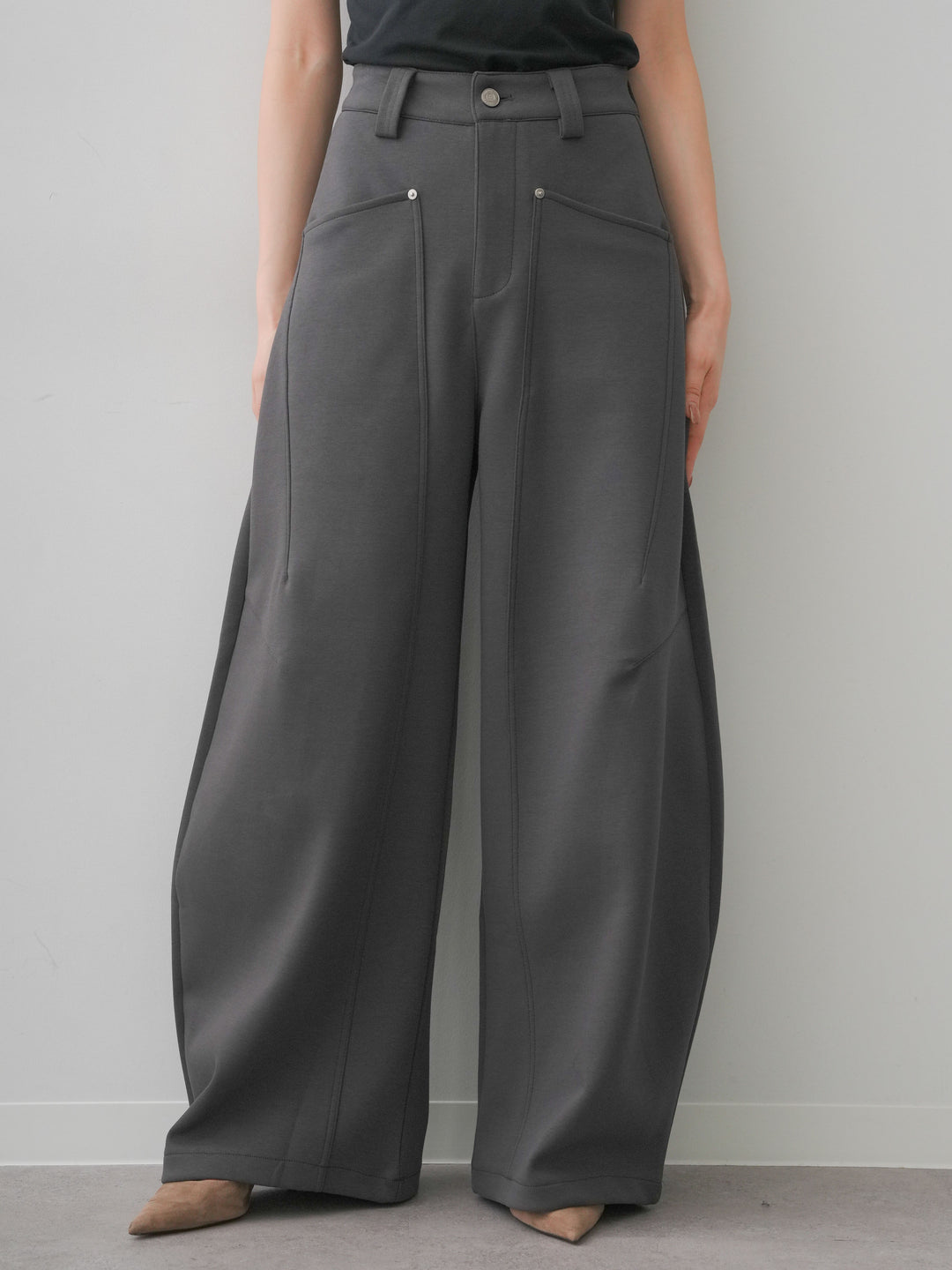 [予約]スウェットカーブパンツ/charcoal