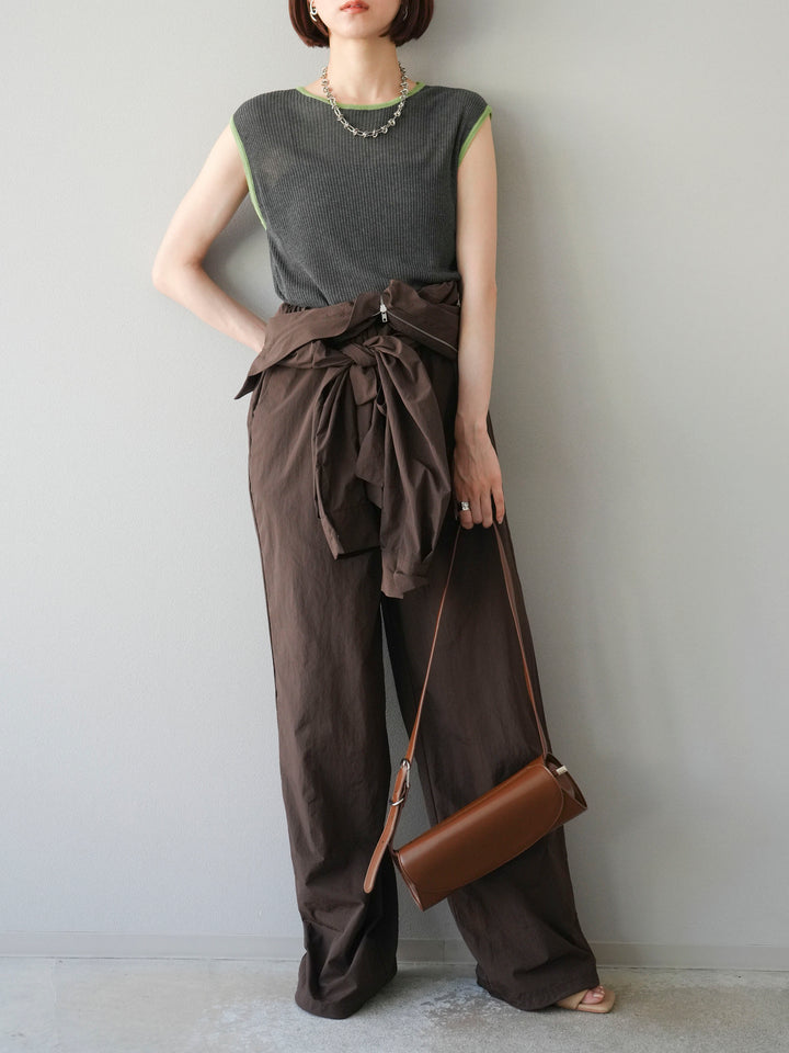 [予約]ナイロンジャンプスーツ/ブラウン