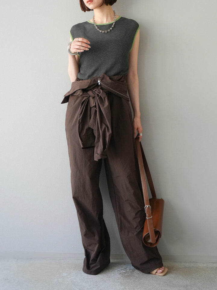 [予約]ナイロンジャンプスーツ/ブラウン
