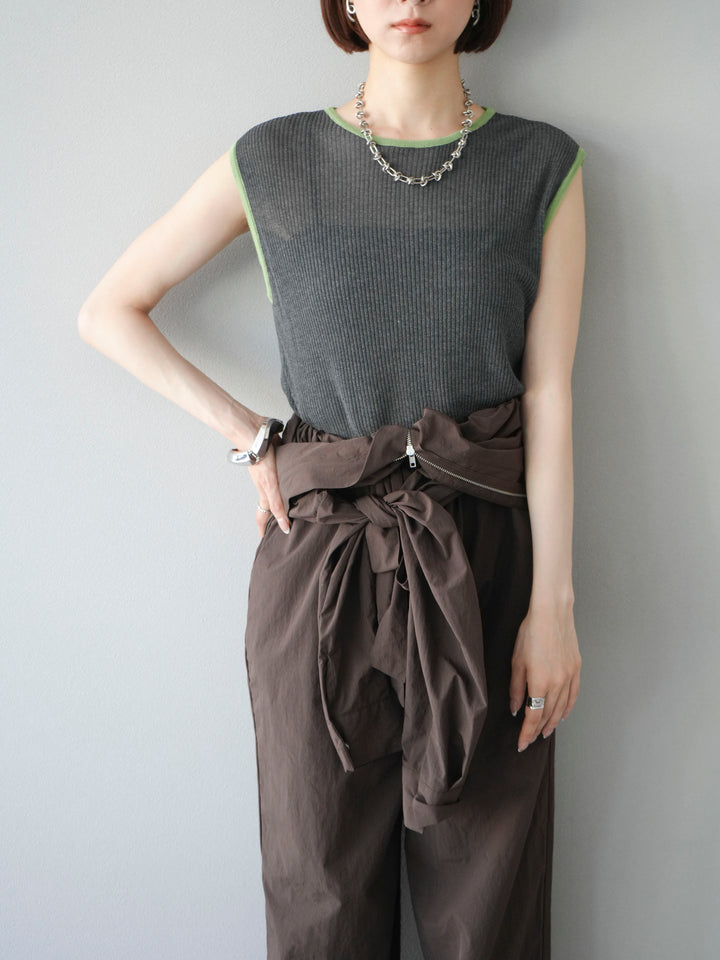 [予約]ナイロンジャンプスーツ/ブラウン