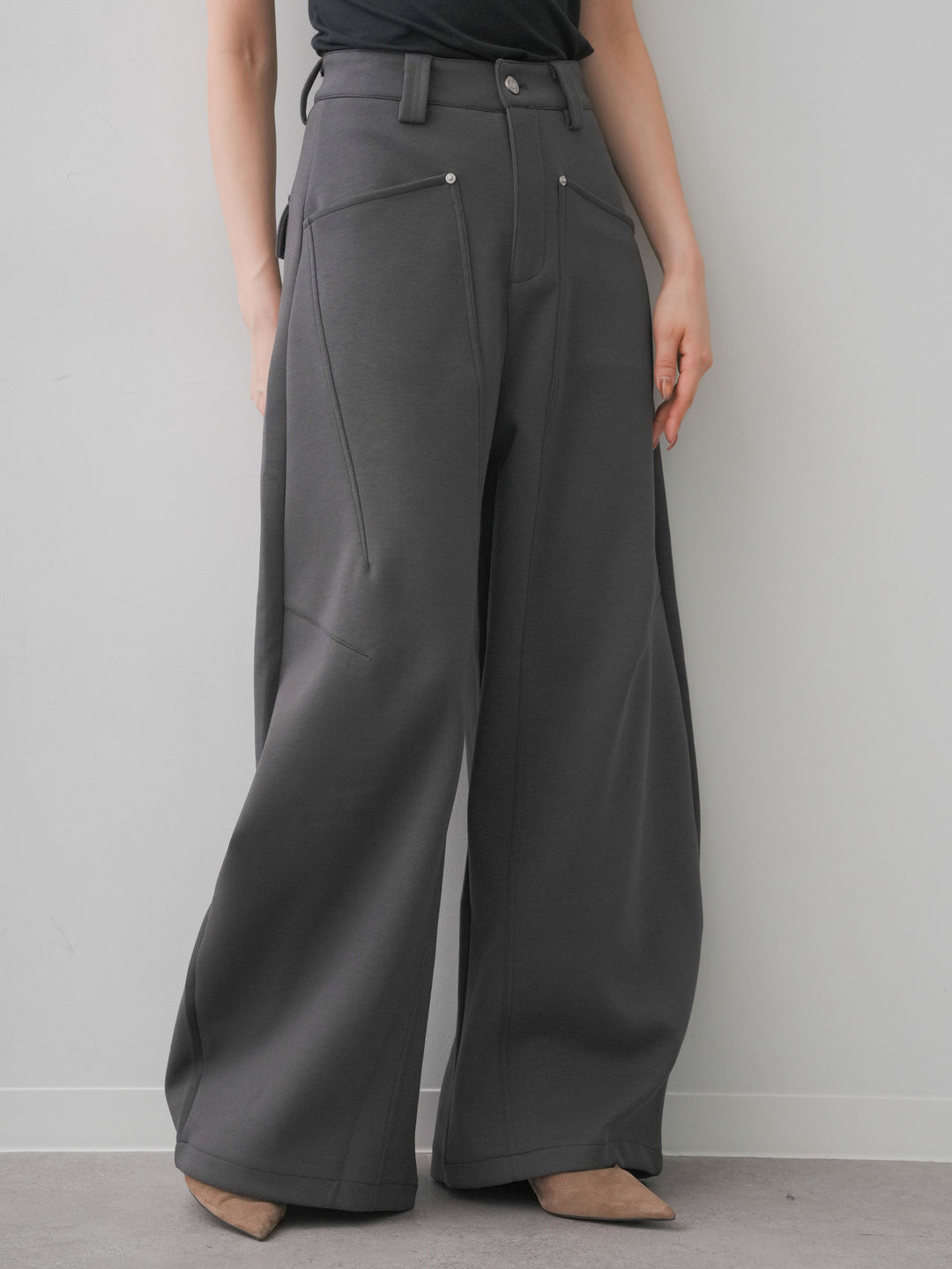 [予約]スウェットカーブパンツ/charcoal