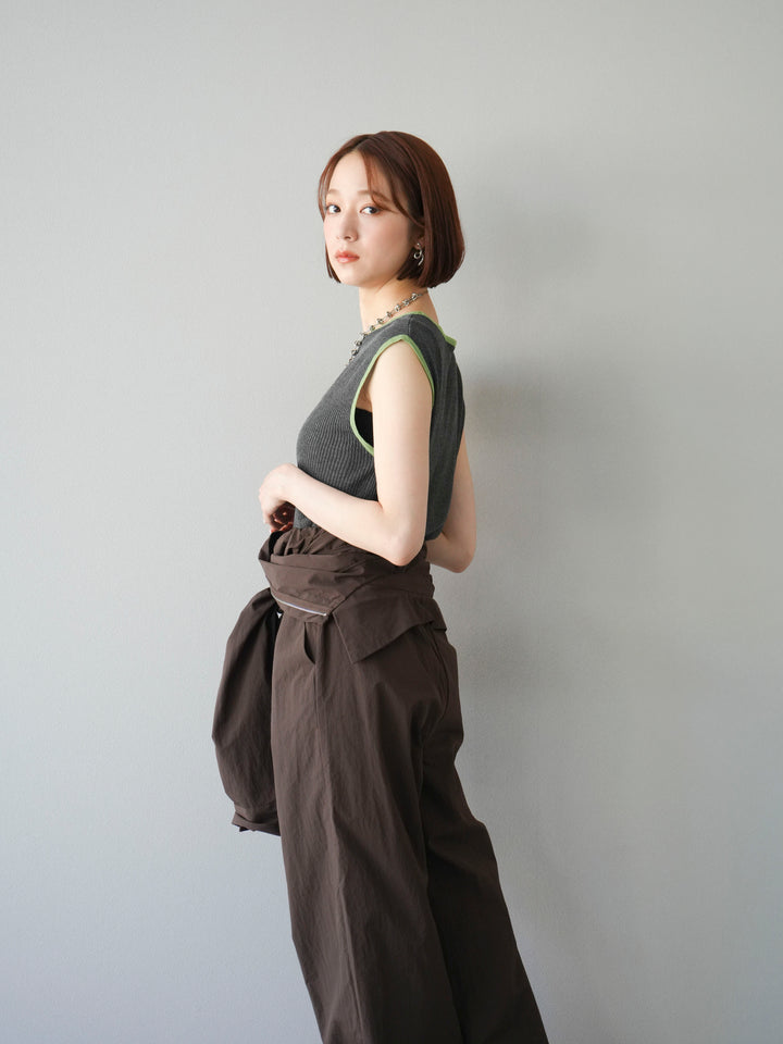 [予約]ナイロンジャンプスーツ/ブラウン