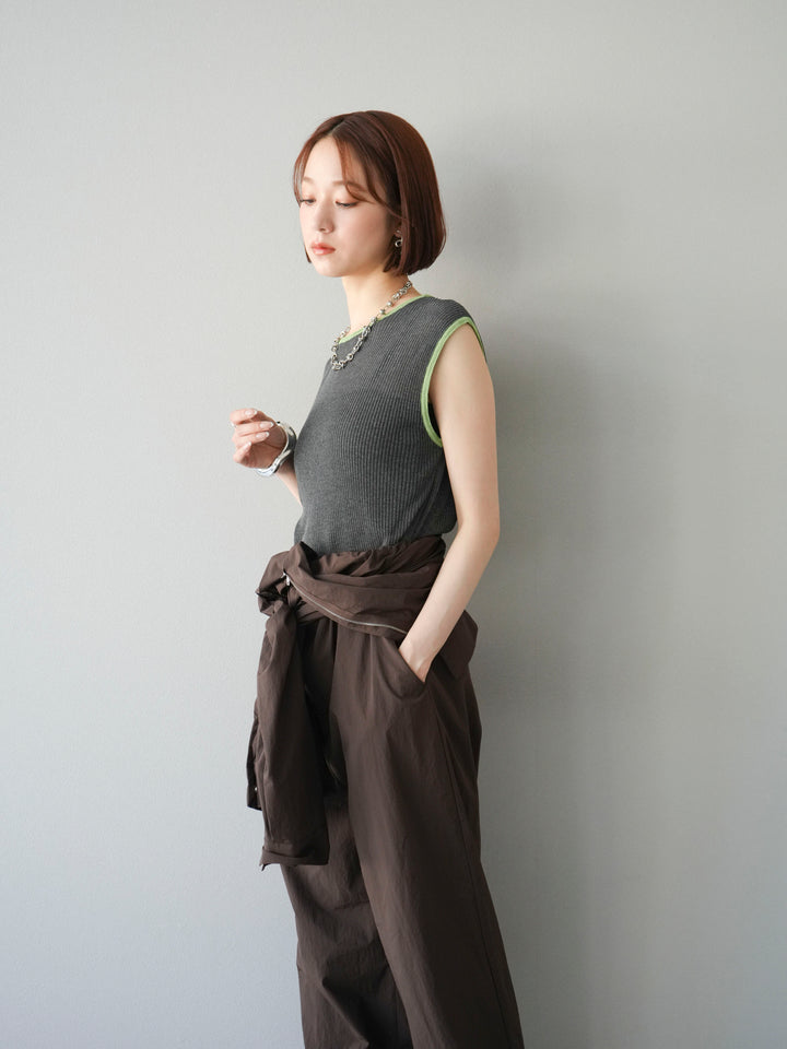 [予約]ナイロンジャンプスーツ/ブラウン