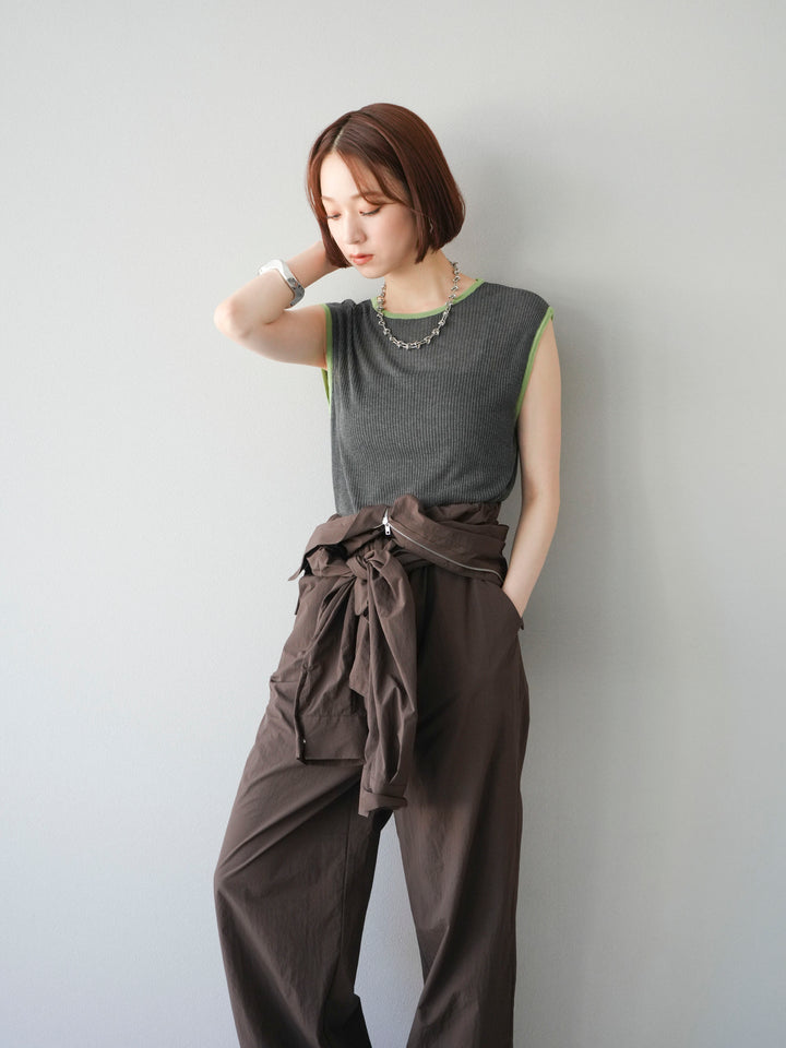 [予約]ナイロンジャンプスーツ/ブラウン