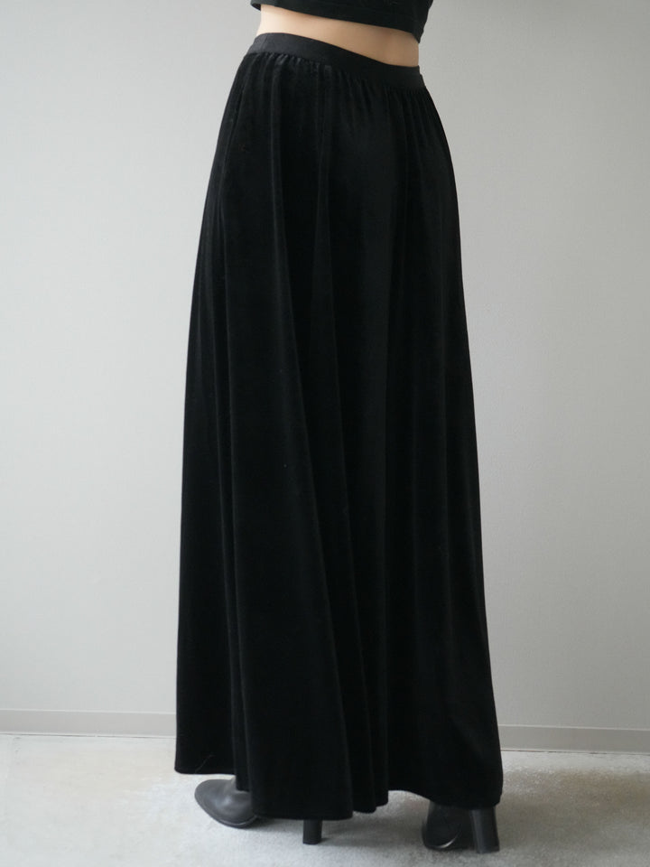 [予約]ベロアフレアスカート/black