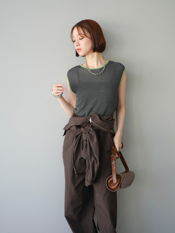 [予約]ナイロンジャンプスーツ/ブラウン