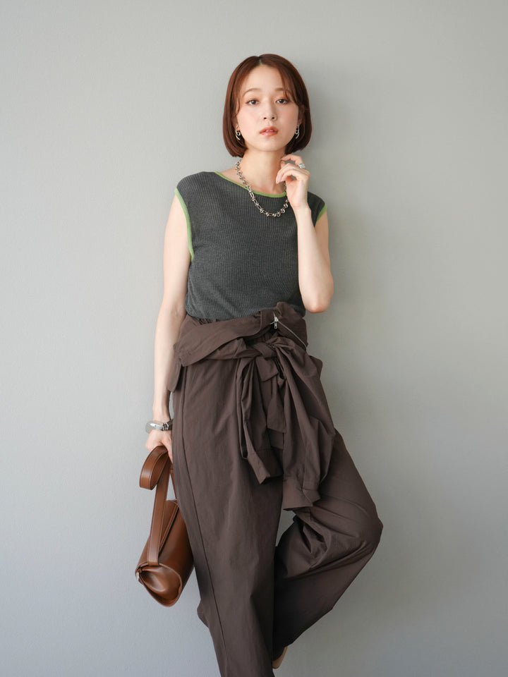 [予約]ナイロンジャンプスーツ/ブラウン