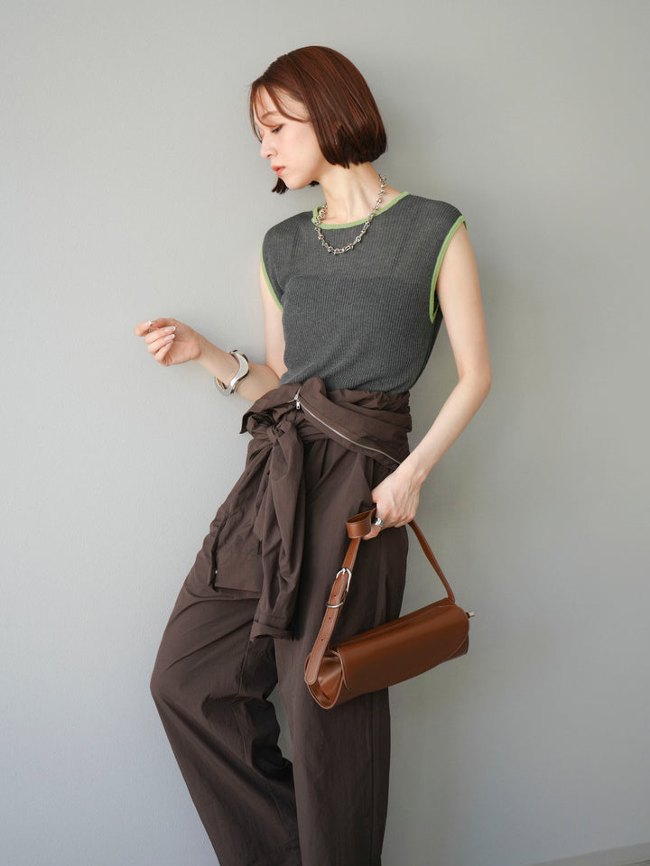 [予約]ナイロンジャンプスーツ/ブラウン