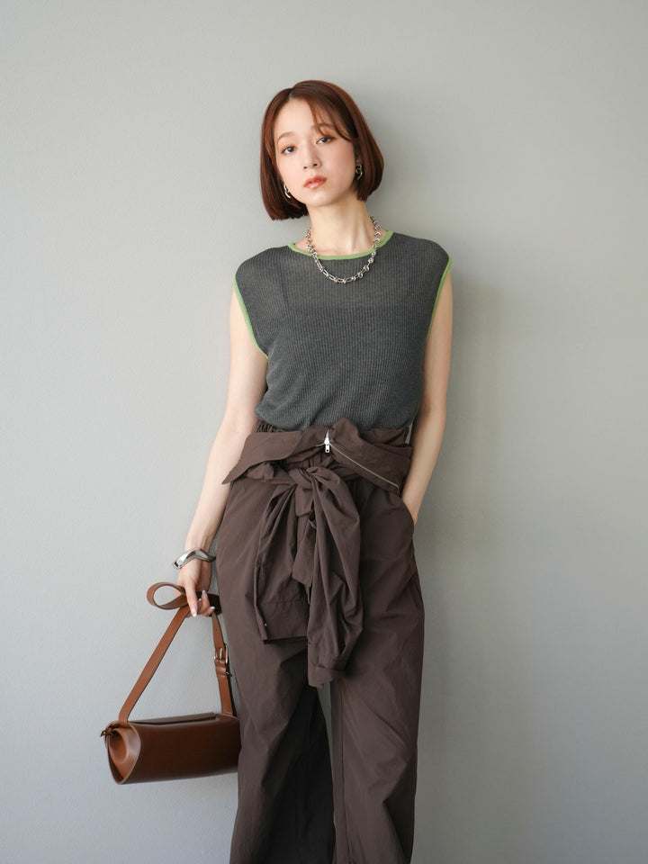 [予約]ナイロンジャンプスーツ/ブラウン