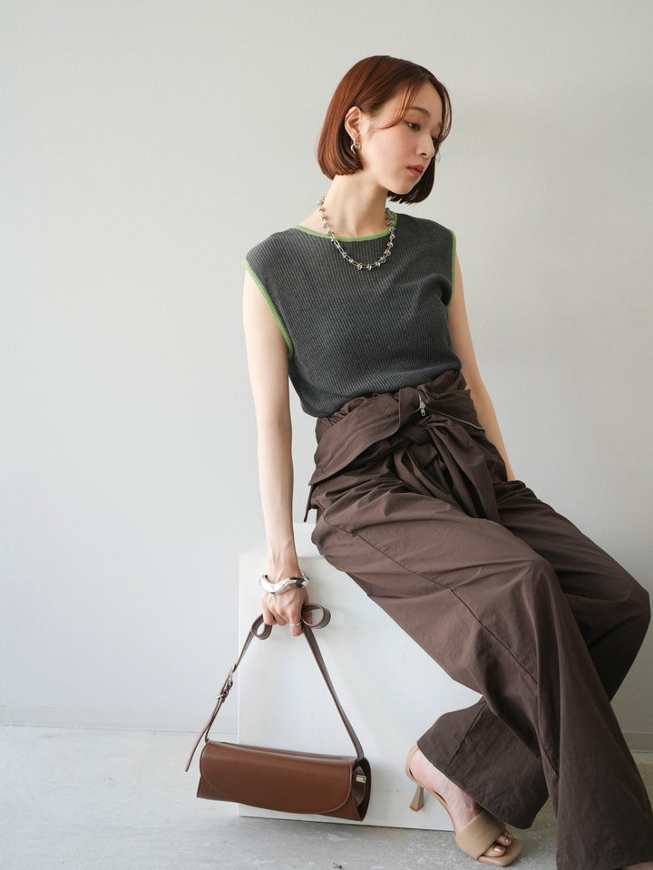 [予約]ナイロンジャンプスーツ/ブラウン