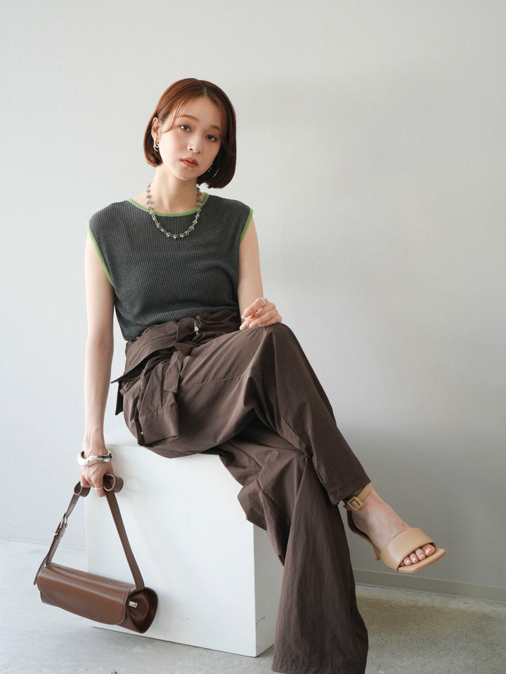 [予約]ナイロンジャンプスーツ/ブラウン