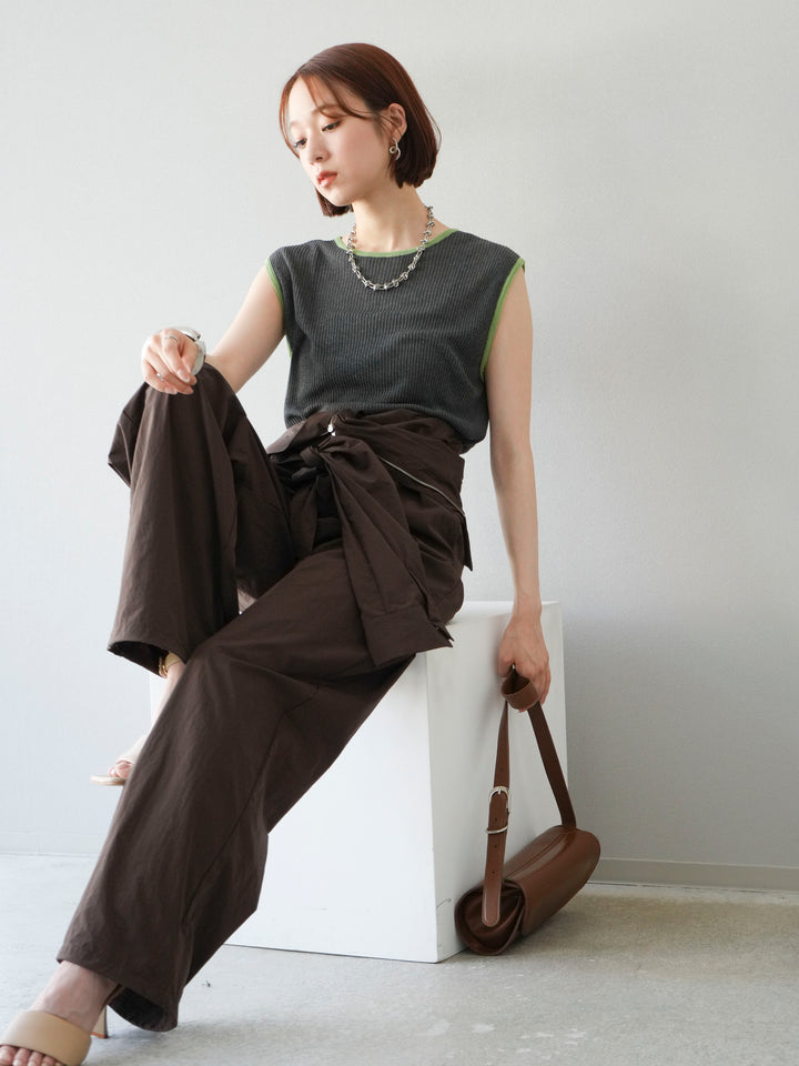 [予約]ナイロンジャンプスーツ/ブラウン