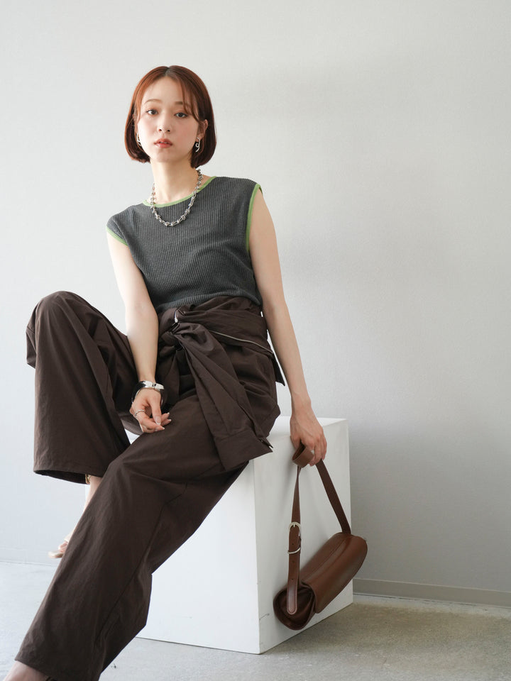 [予約]ナイロンジャンプスーツ/ブラウン