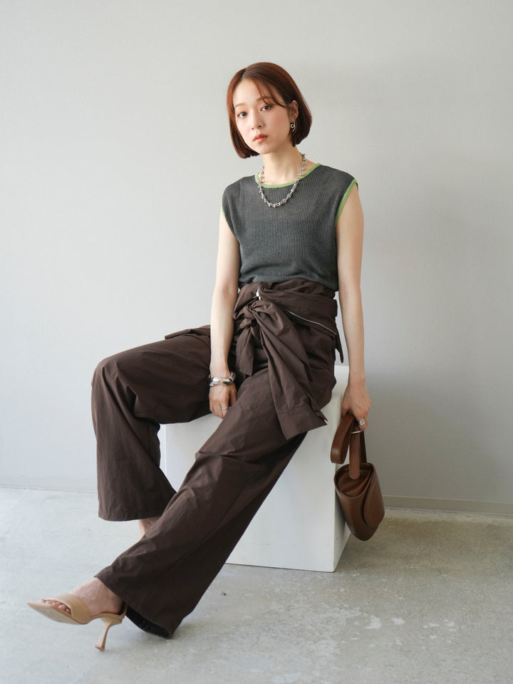 [予約]ナイロンジャンプスーツ/ブラウン