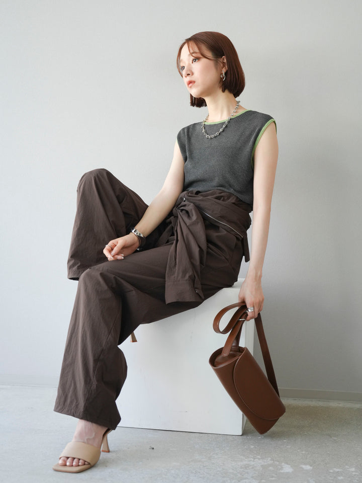 [予約]ナイロンジャンプスーツ/ブラウン