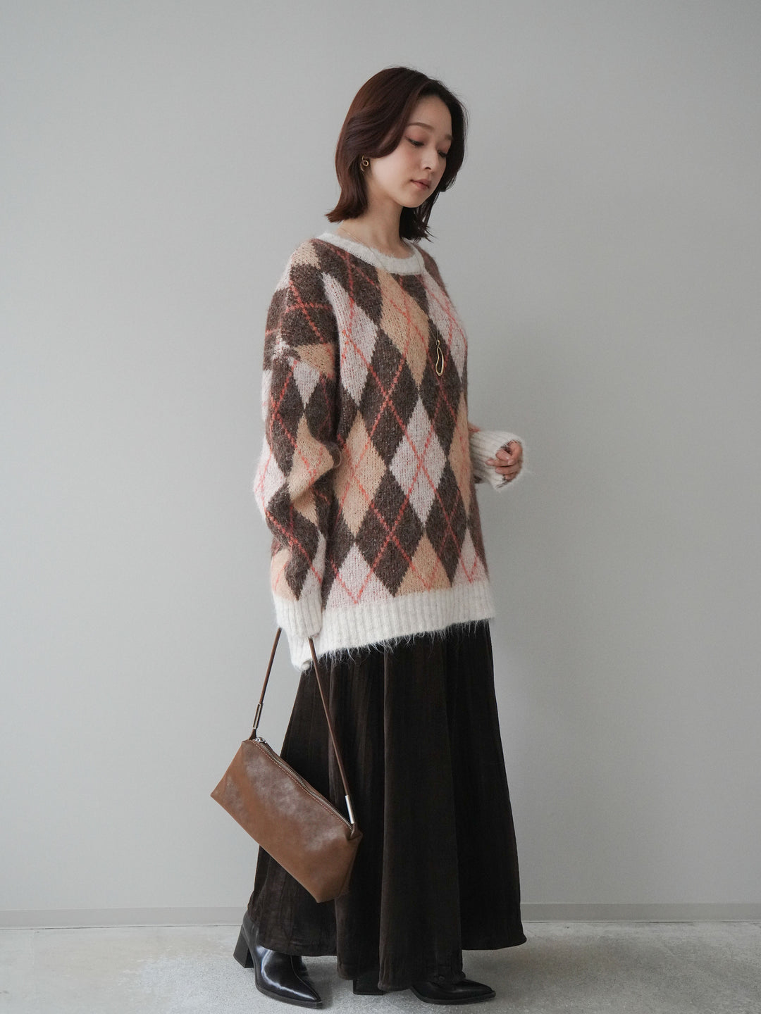 [予約]ワッシャーベロアプリーツスカート/black