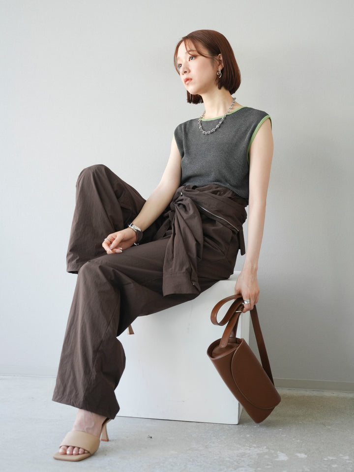 [予約]ナイロンジャンプスーツ/ブラウン