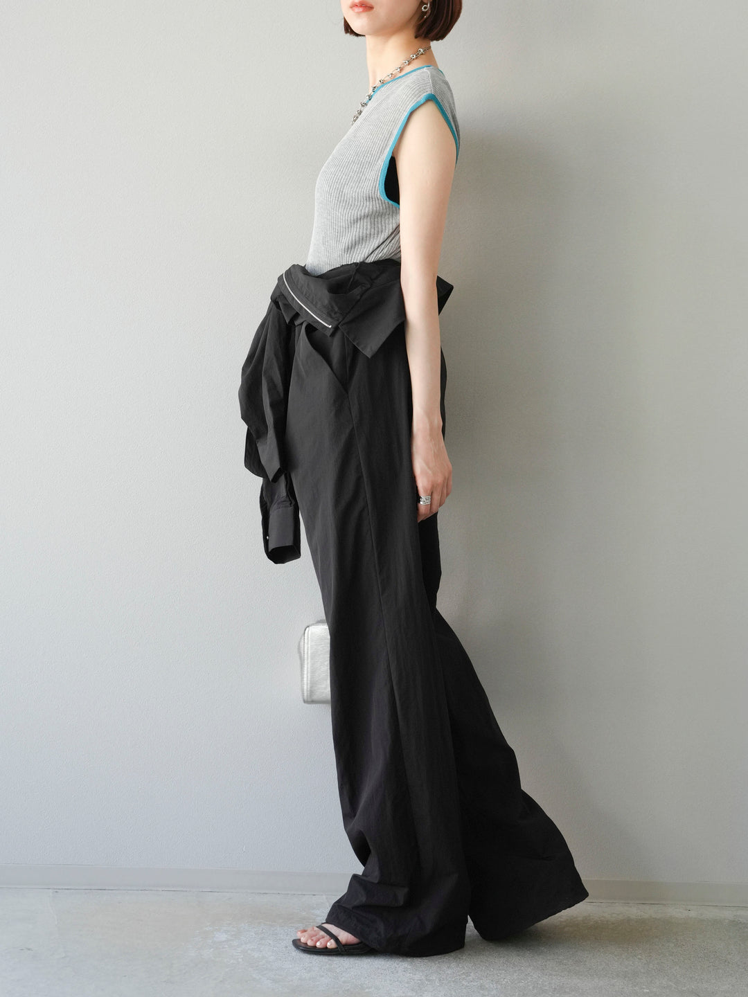 [予約]ナイロンジャンプスーツ/ブラック