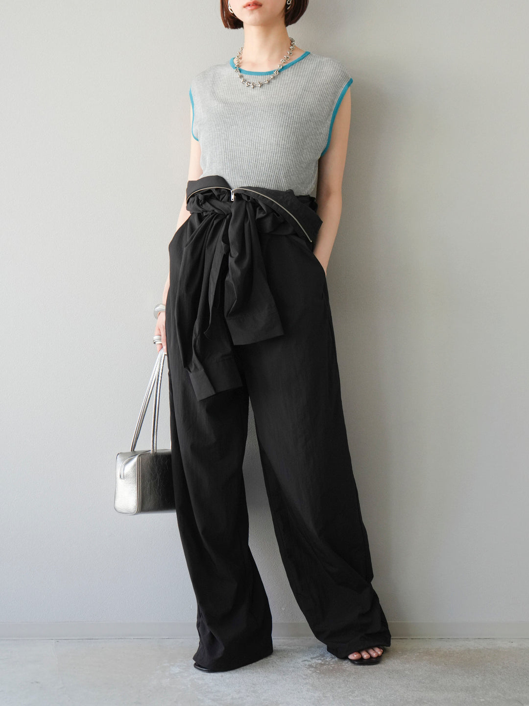 [予約]ナイロンジャンプスーツ/ブラック