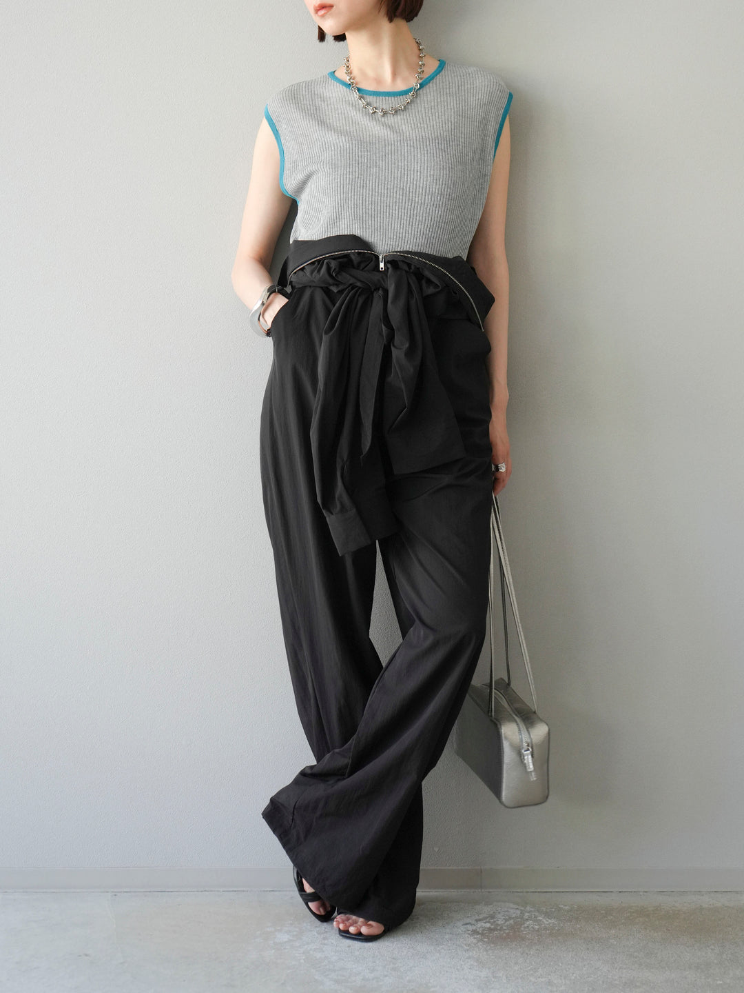 [予約]ナイロンジャンプスーツ/ブラック