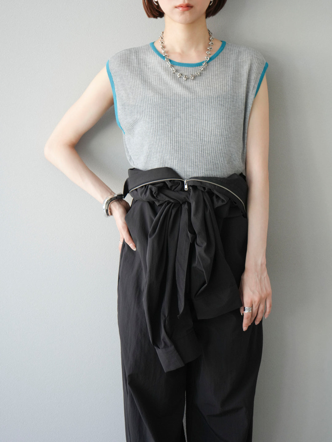 [予約]ナイロンジャンプスーツ/ブラック