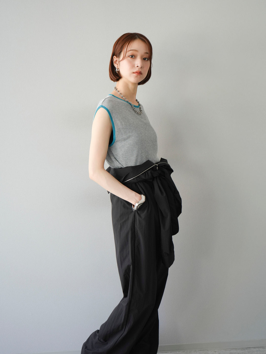 [予約]ナイロンジャンプスーツ/ブラック