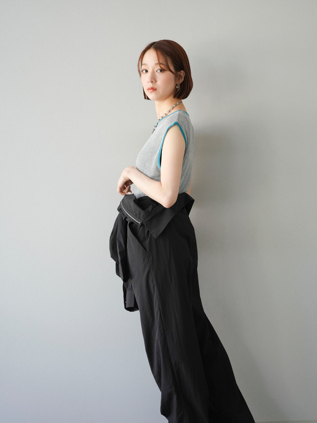 [予約]ナイロンジャンプスーツ/ブラック