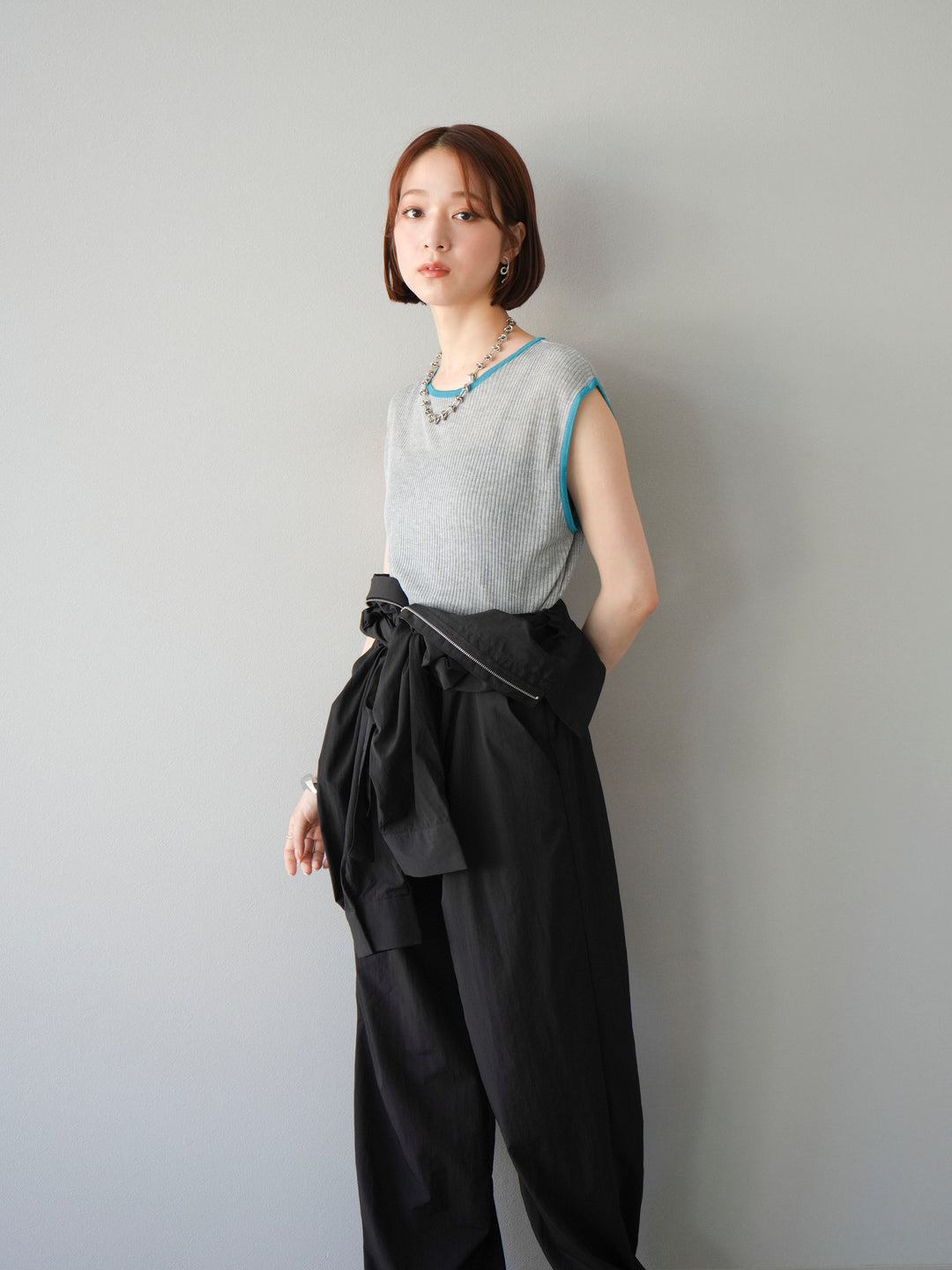 [予約]ナイロンジャンプスーツ/ブラック