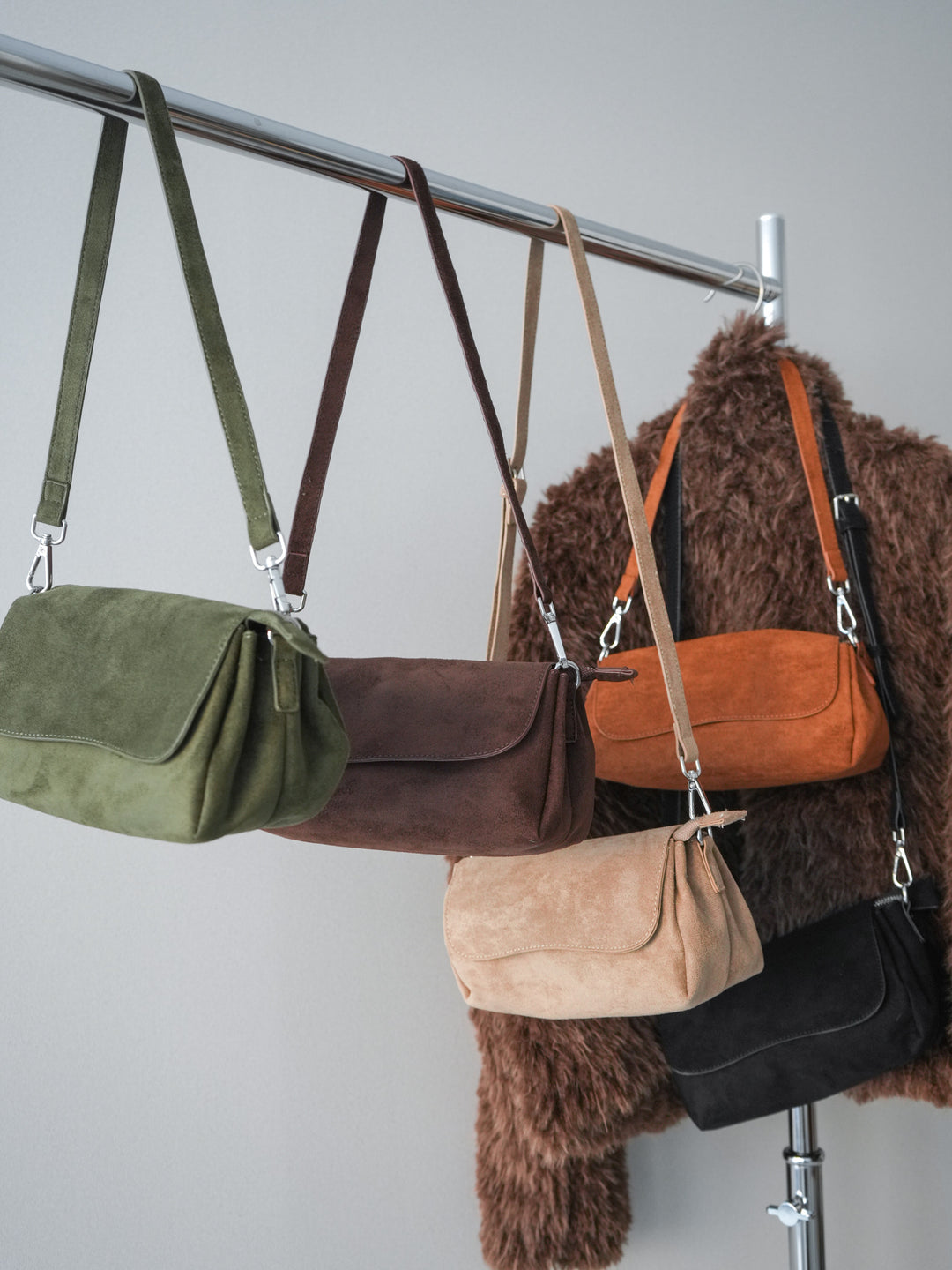 [予約]2WAYショルダースエードミニBAG/camel