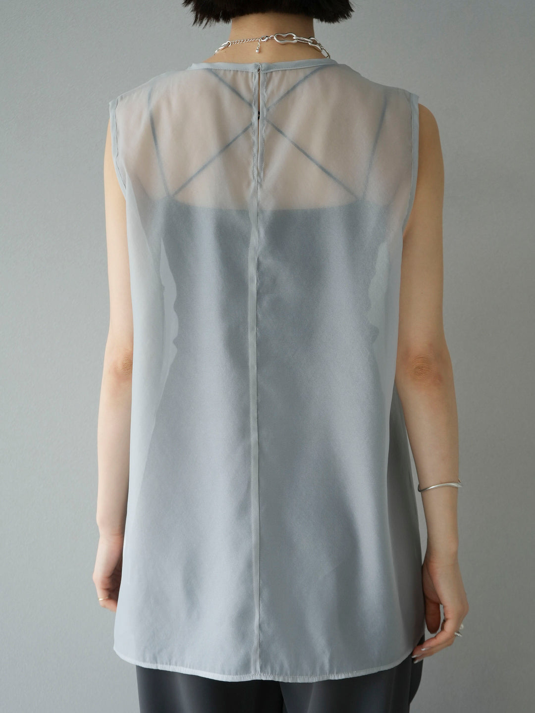 [Pre-order] Organdy sleeveless top/gray