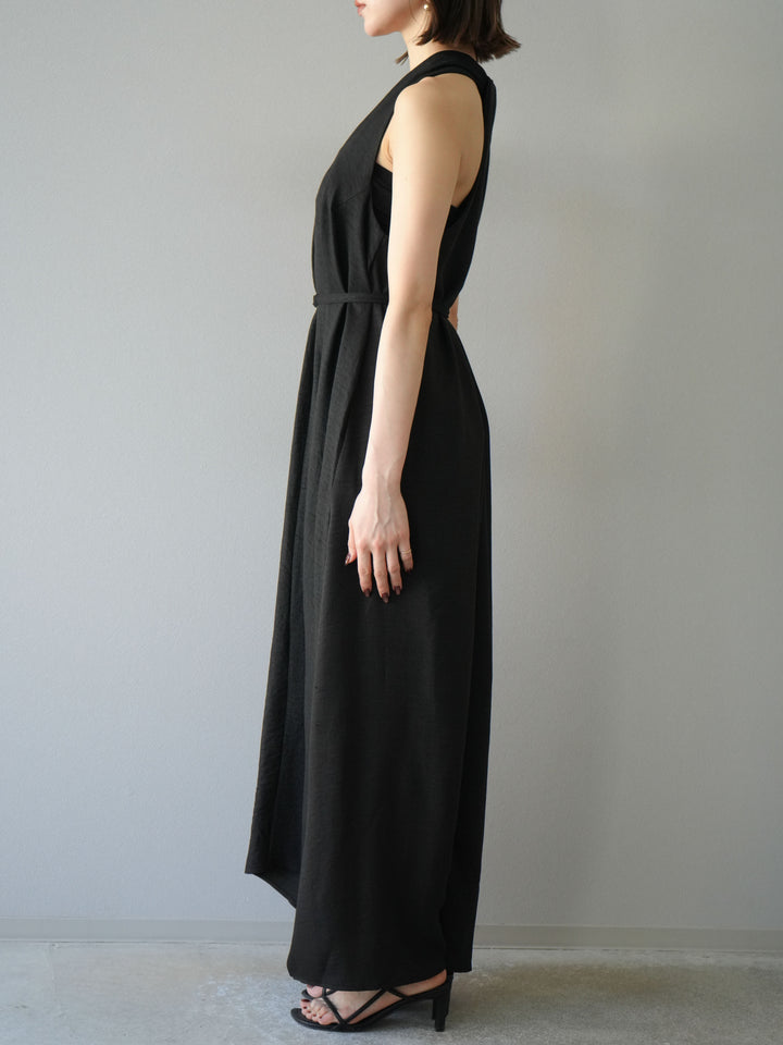 【預購】環形設計不均勻染色洋裝/黑色