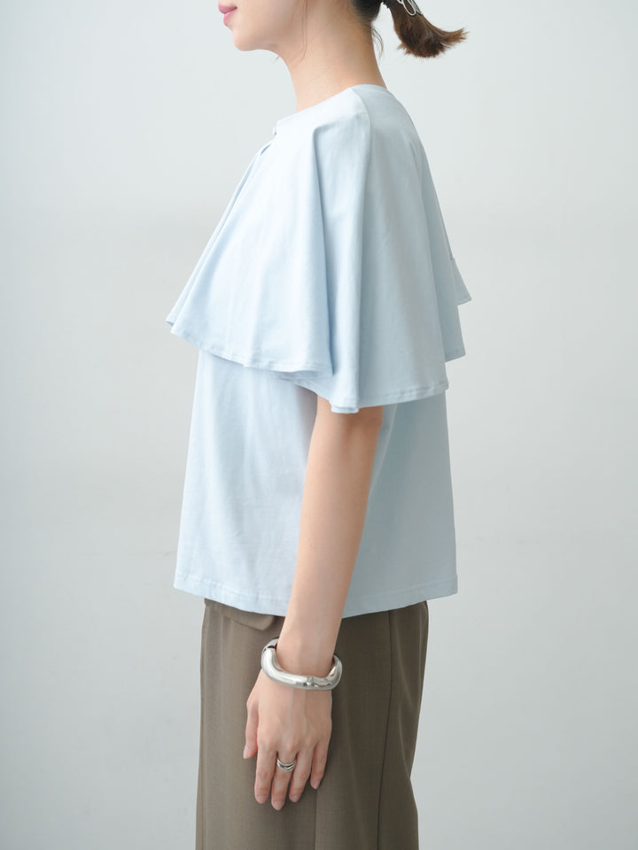 [予約]前後2wayケープTEE/lightblue