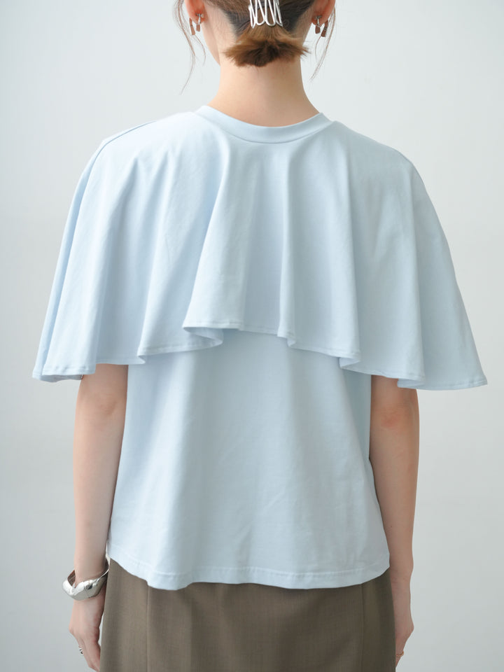 [予約]前後2wayケープTEE/lightblue