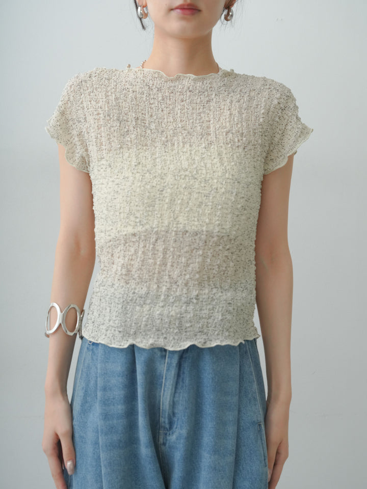 [予約]テクスチャープリントワッシャーフレンチトップス/lightgrey