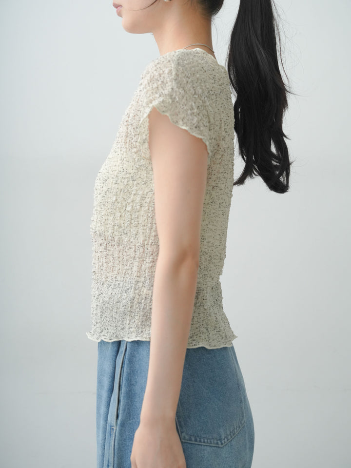 [予約]テクスチャープリントワッシャーフレンチトップス/lightgrey