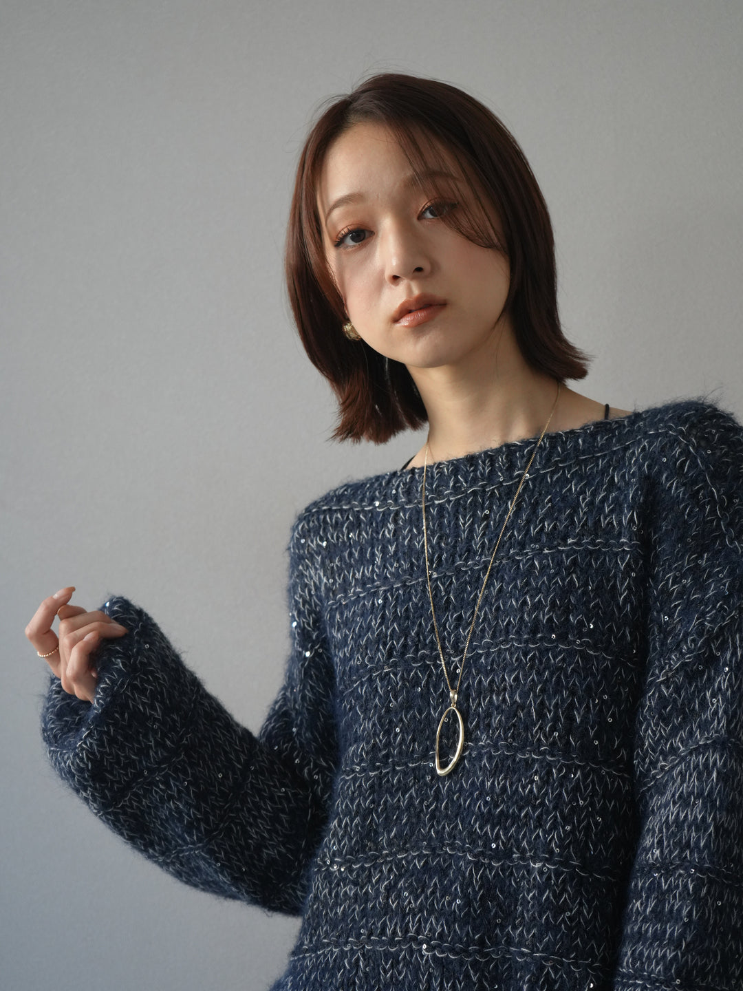 [予約]ドロップモチーフロングネックレス/gold