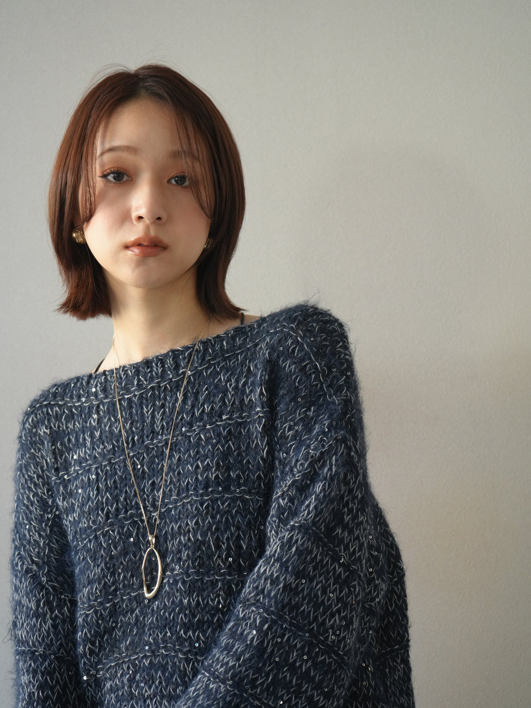 [予約]ドロップモチーフロングネックレス/gold